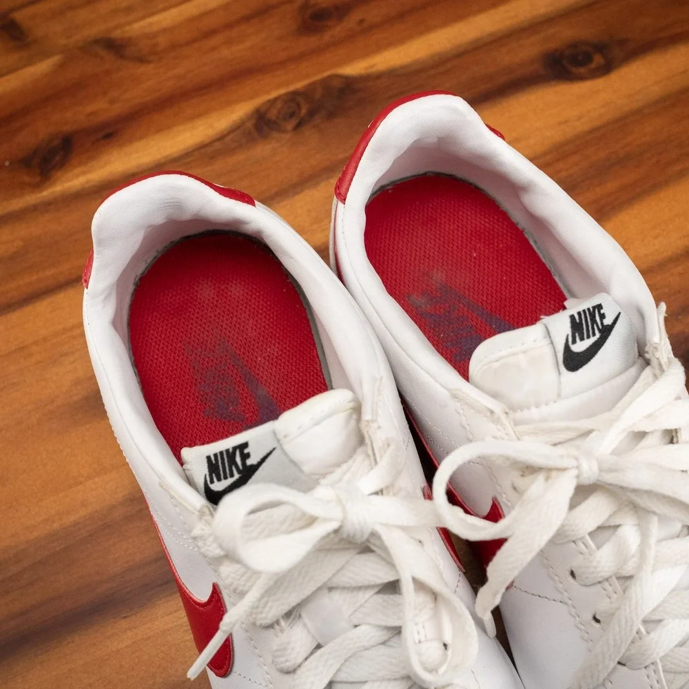 Nike Classic Cortez Forrest Gump Sneakers Women Size 8 White Leather 807471-103